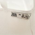 ZARA NWT  White Ribbed Sweater Knit Sweetheart Neckline Crop Tank top sz Large Photo 8