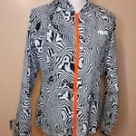 FILA Sport White Black Neon Coral Zebra Print Thin Long Sleeve Jacket Size XS Photo 0