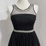 Way-In  Women's Black Embellished Mesh Tulle Fit & Flare Party Dress Size 7 Photo 3