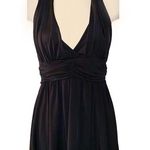 Forever 21 Black Shirred Tie Waist Halter Size M Photo 0