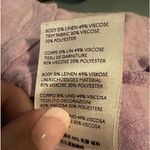 Free People  Linen Blend Slit Front Loose Top Size XS Short Sleeve Lagenlook Photo 5