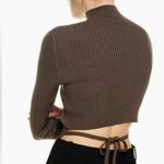 Babaton Aritzia Sculpt Knit Tie Back Long Sleeve Mock Neck Top Size 2XL Photo 1