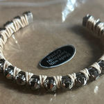 Mirrored Black Swarovski Crystal Cuff wrapped with pale pink string Photo 0