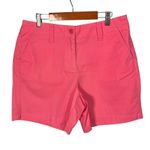Talbots  Stretch Chino Shorts Flat Front 6" Inseam Womens 10 Pink Golf Summer‎ Photo 0