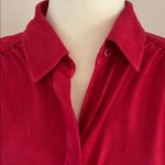 Chico's  Cherry Red Button Down Faux Suede Shirt sz 0(4) Photo 1