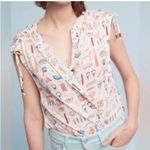 Anthropologie The Artwork of Danielle Kroll Hieroglyphic Novetly Print Top XS Photo 0