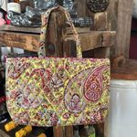 Vera Bradley  Yellow and Pink Paisley Quilted Mini Bag Photo 5