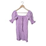 Faithfull the Brand Faithful the Brand Annibelis Linen Mini Dress Lilac Puff Sleeves Size Small Photo 2