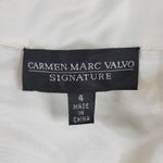 Carmen Marc Valvo Signature Lace and Beaded Skirt Womens 4 Ivory Overlay Knee Photo 2