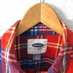 Old Navy Blue & Red Plaid Button Down Shirt Photo 2