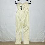 Pretty Little Thing NWT  Corset Jumpsuit Organza Cup Detail Satin Bandeau Cream Photo 5