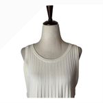 COS Dress Women Large Ivory Pleated Ribbed Knit A Line Mini Preppy Designer Photo 3