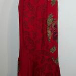 Chico's  Red Midi Mermaid Tiered Silk Skirt sz 1 Photo 0