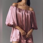 Anthropologie Mare Mare Off-The-Shoulder Puff-Sleeve Shine Mini Dress Photo 0