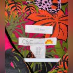 C&C California c c california 1X‎ Collar Button Down Linen Colorful Palm Leaf Jungle Print Photo 2