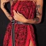 Motel Princess Polly Red Snake Print Slip Dress  Photo 0