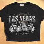 B3 Women’s Nikxie LA Custom Motors Ribbed Crop Top from Las Vegas Nevada Small Black Photo 0