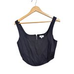 LPA Women's Black prescott corset size Large Square Neck Sleeveless Crop Top Photo 1