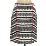 Anthropologie Tabitha Bohemian Black White Red Print Cotton Pencil Skirt Size 0 Photo 2