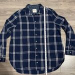 Jachs  Girlfriend Plus Women Dark Blue Checkered Fannel Buttondown Shirt Size 2X Photo 12