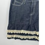 Wrangler Rock47 Mini Skirt Women 31 Denim Country Boho Festival Ultra Low Rise Photo 2