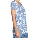 Tommy Bahama Stamped Medallion TShirt Dress Med Blue White Short Sleeve Pullover Photo 12