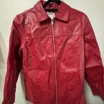 Garage Red Faux Leather Jacket Photo 2