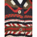 VTG Carol Little PM Wool Blend Multicolor Textured 90s Collared Cardigan Sweater Black Size M Photo 6