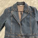 Halogen  Denim Trench Coat Sz M Photo 3