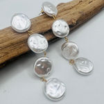 18K Gold Plated Faux Pearl Drop Earrings – Long Statement Dangles White Photo 0