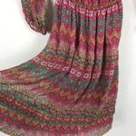 Diane Von Furstenberg  Parry 100% Silk Mini Dress Size 0 Red Chevron Boho Print Photo 10