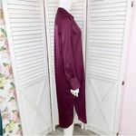 Banana Republic ‎ Satin Shirt Dress Long Sleeve Midi Burgundy XS Photo 5