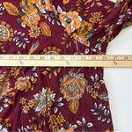 st. john's bay St. John’s Bay Top Blouse Long‎ Sleeve Womens 2XL Ruffled Burgundy Floral Boho Photo 8