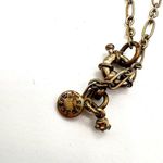 J. Crew Antiqued Gold Chain Square Locket Necklace Green Stone‎ Jade Serpentine Photo 7