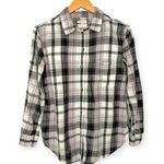 American Eagle  | Small | Oversized Soft Lavender Plaid Long-Sleeve Flannel Shirt Photo 0