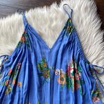 Xhilaration Blue Floral Print Waist-Tie Cropped Jumpsuit Photo 3