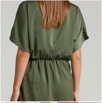 Showpo Ameleth Collared Wrap Front Mini Dress in Olive Green Size 8 Photo 4