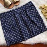 Gap Navy Blue & White Cotton Mini Skirt Photo 0