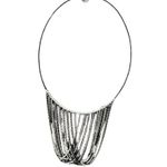 Black and Silver Beaded Multistrand Fringe Necklace for Special Occasions Photo 1
