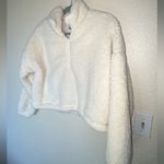 Hollister NWOT  light cream/white colored quarter zip sherpa jacket  SIZE M Photo 1