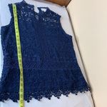 Laundry by Shelli Segal Los Angeles Top Sleeveless Crochet Blue Size Medium Photo 10