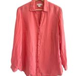 Coldwater Creek Womens Linen Button Up Top Size XL Coastal Grandmother Beach Photo 0