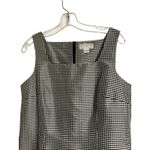 SHOMI by Willie Shor Sheath Dress 100% Silk SZ 12 Checkered Sleeveless Lined Black Photo 2