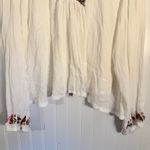 Love Peace Lazy Days Women’s White Long Sleeve Sheer Embroidered Blouse Size L Size L Photo 2