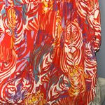 Anthropologie  Red and Orange Tiger Print women Shirt Photo 4