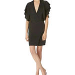 Avec Les Filles Medium Black Faux Wrap High Waist Ruffle Dress Size Medium Photo 1