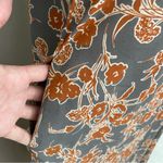 Mittoshop Midi Maxi Dress V-Neck Cuff Sleeves Floral Pockets Grey Rust White Photo 10