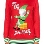 Tipsy Elves  Go Elf Yourself Ugly Christmas Sweater Size Large Photo 0