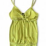 Iz Byer Lime green satin tie-up top with braided rope straps Photo 0
