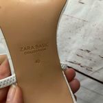 ZARA ALLIGATOR EMBOSSED WHITE STRAPPY HEELED SANDALS Photo 3